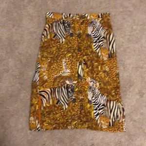 Animal print midi Anthropologie skirt